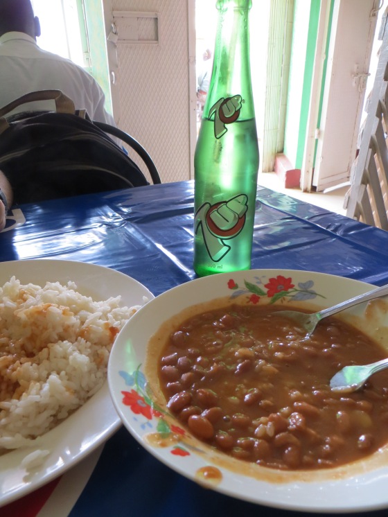 Heaven--whichever way you go. Beans & chapati or beans & rice. 1,700 UGX which is the equivalent of .60 cents. I eat this on the reg at Kapwata. 7up was a special treat, glass bottles are somehow more enticing.